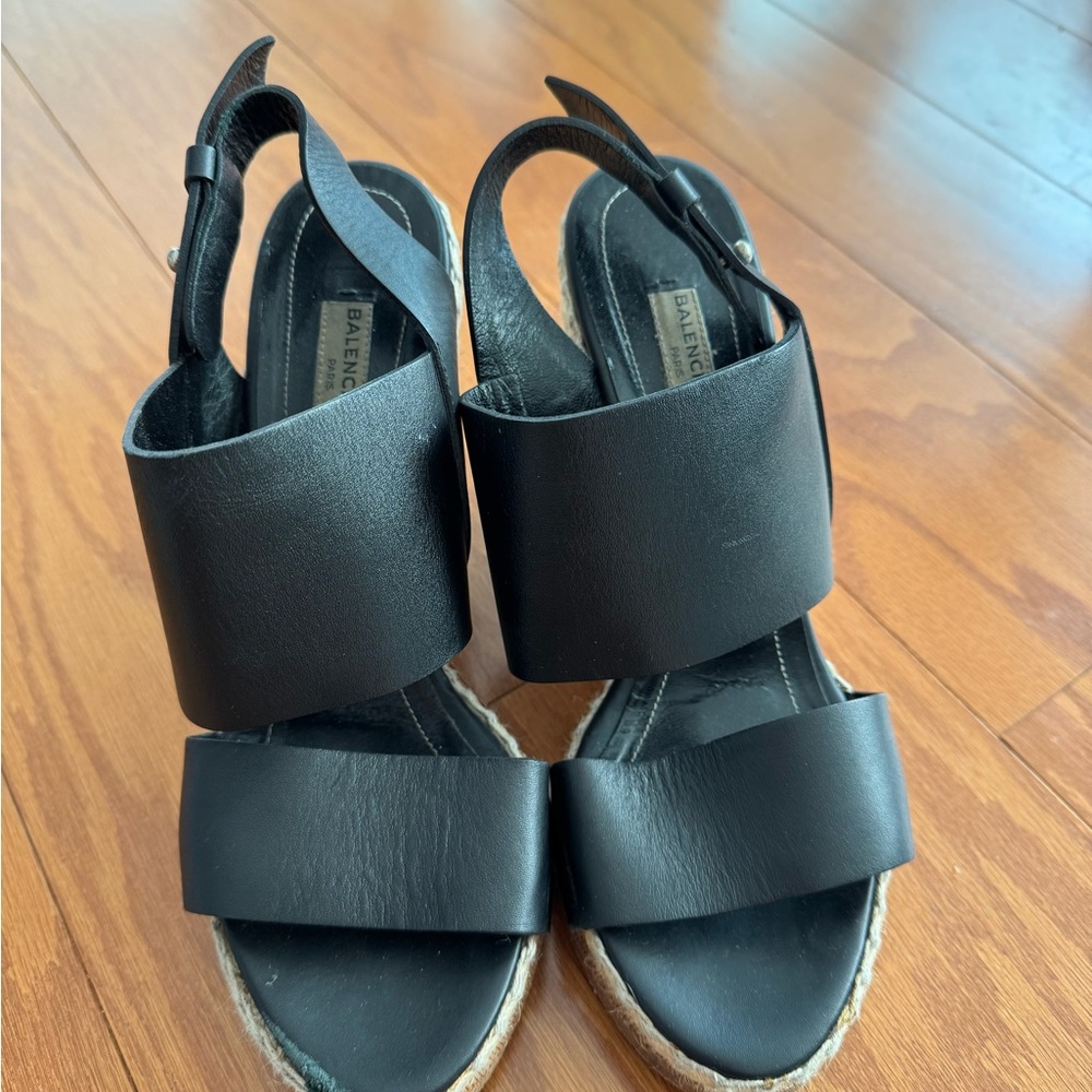Balenciaga Black Platform Sandals with Chunky Sole